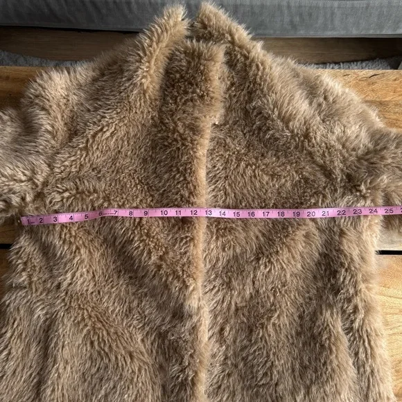 Stand-Up Collar Faux Fur Coat, H&M, Dark Beige, M - Picture 8 of 12